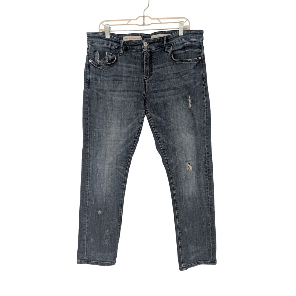 Pilcro and the Letterpress Slim Boyfriend Jeans Dark Wash Distressed 29 Womens